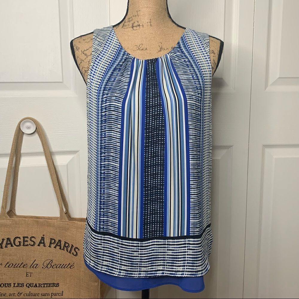 ▫️ROSE & OLIVE Multi-colored Striped Flowy Layered Tank Women’s Top | Size Small